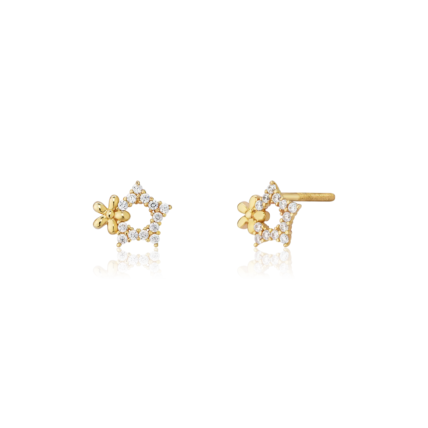 9K,10K,14K,18K solid gold stud earrings small earrings for kids - HTJ brand Vietnam jewelry manufacturer BTPTB332