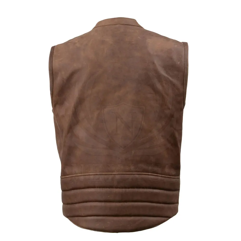Мужской зимний жилет из 100% кожи с логотипом