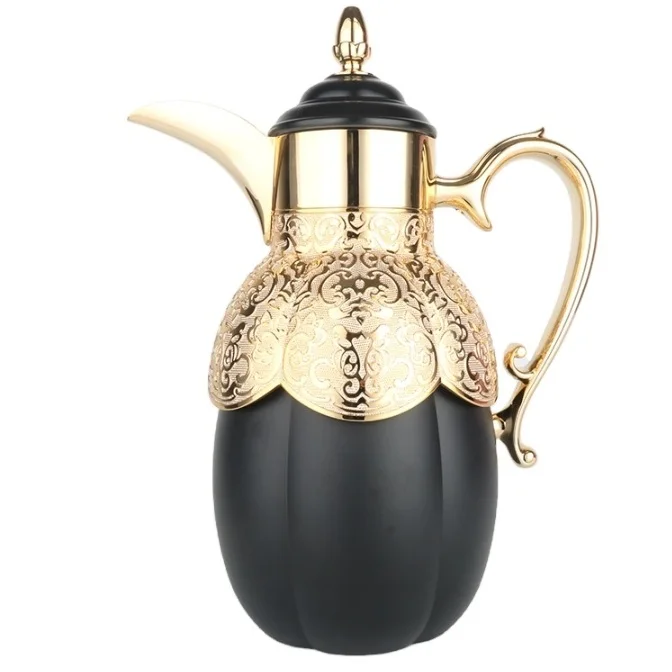 Arabic Coffee Dallah Sets Coffee Pot Cawa Cups Base Sets Long Spout Dallah Tea Pot Brass Metal Coffee Tea Pot Dallah