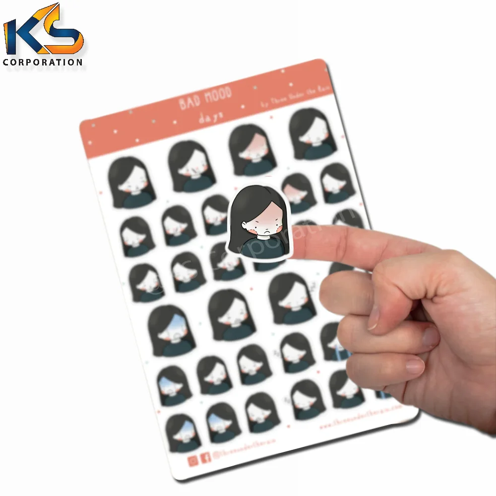 Custom Printed Kiss Cut Sticker A4 A5 A6 Kiss Cut Sticker Sheets New Designs Wholesale Printing  Sticker Sheets