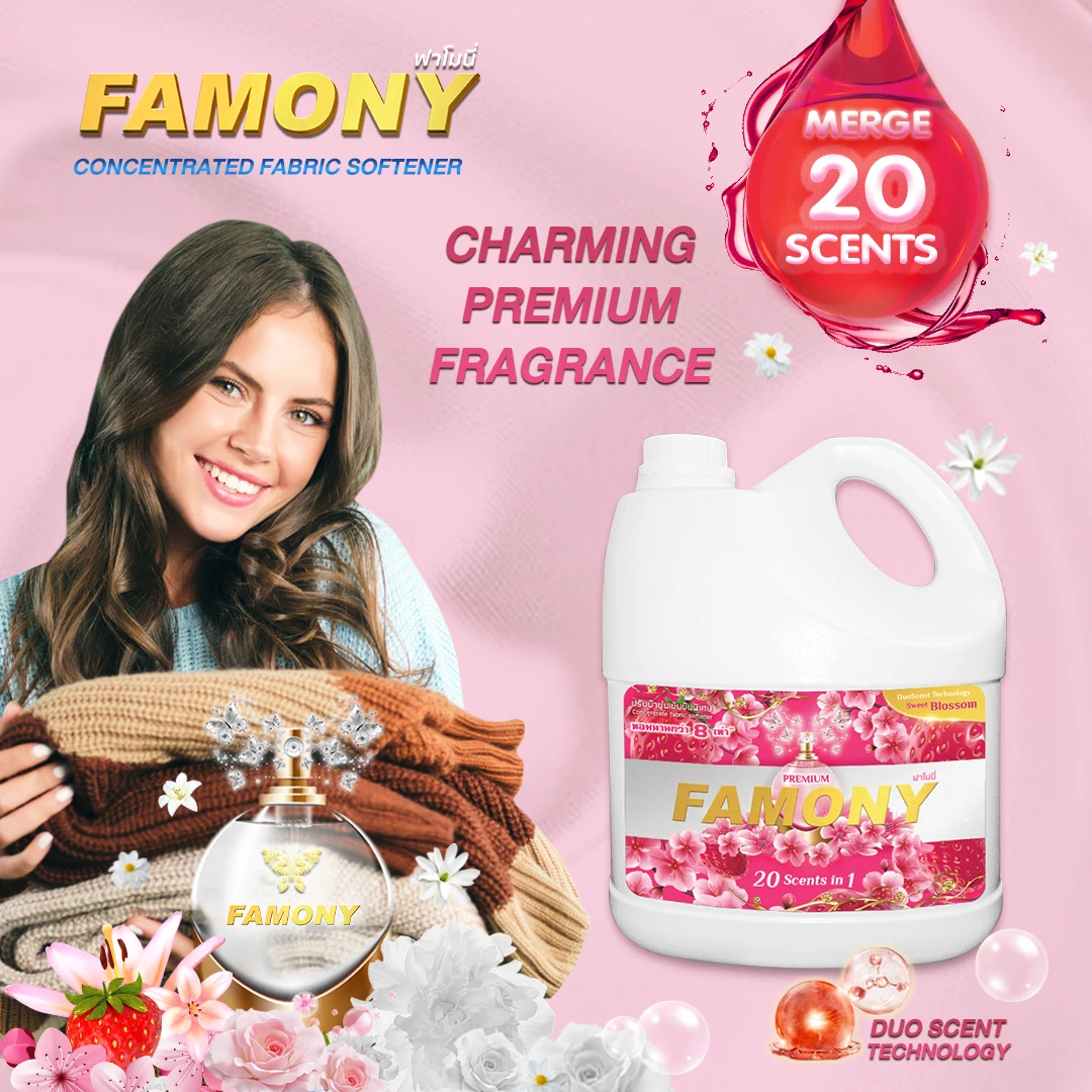 FAMONY Concentrate Liquid Fabric Softener Sweet Blossom Scent 20 Scent in 1 Net 3500ml Bestseller