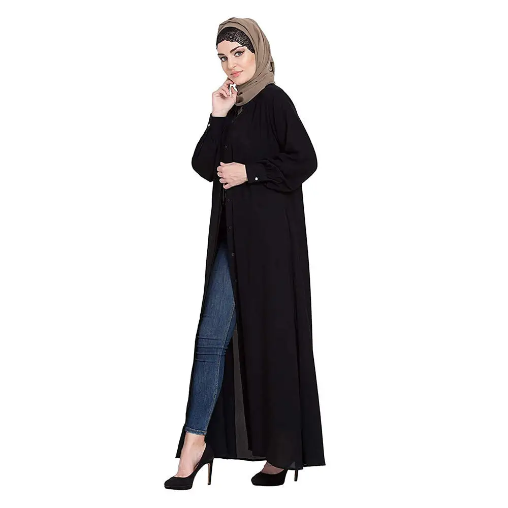 2022  New Modest Wear Solid Color Nida Jilbab Khimar 2 Pieces Abaya Islamic Prayer Clothing