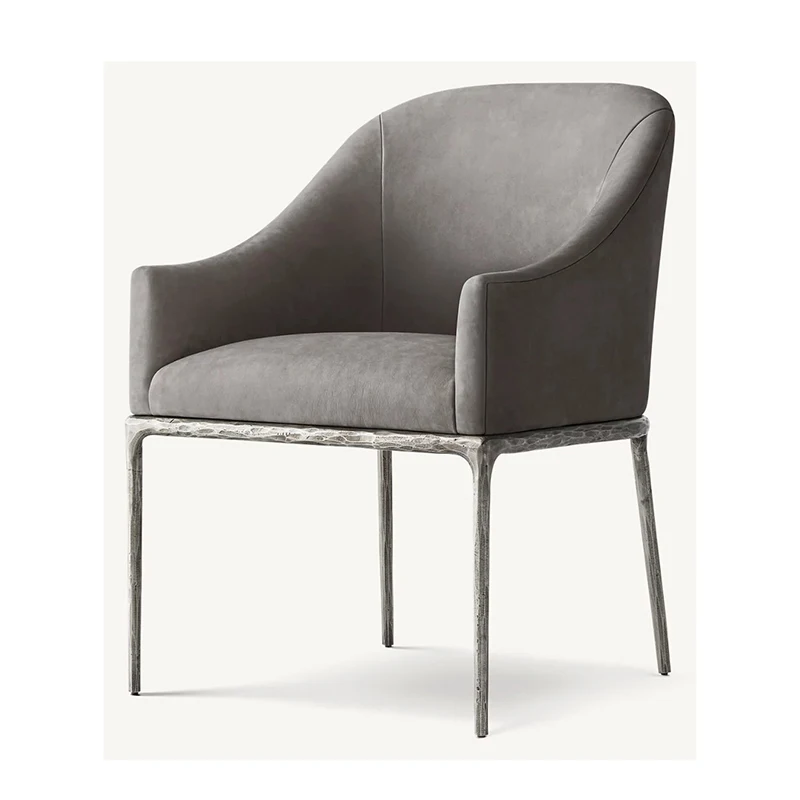 Factory Supply Antique Style Thaddeus Barrelback Slope Fabric Dining Armchair