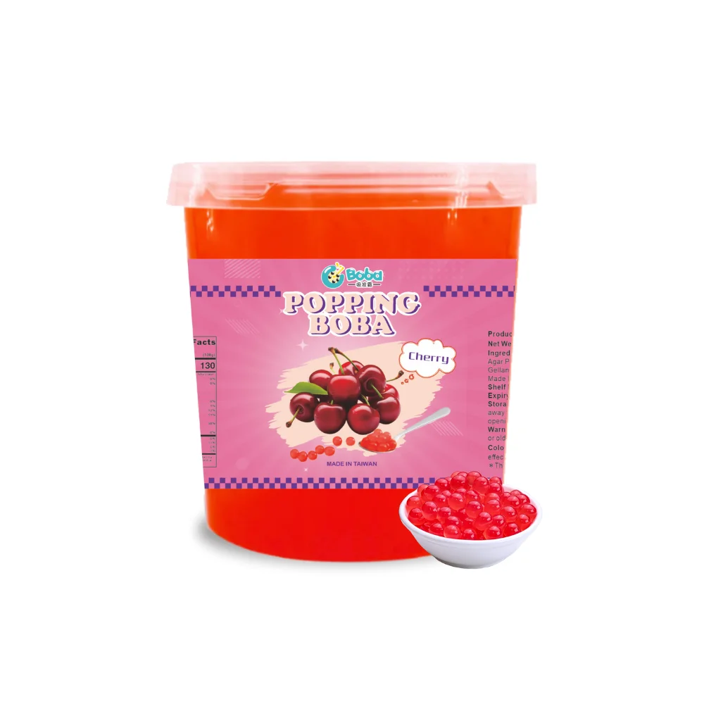 KEIFU - Cherry Popping Boba Pearl Juice Ball Instant Bursting Boba OEM/ODM for Bubble Tea Drink Topping 3.2kg