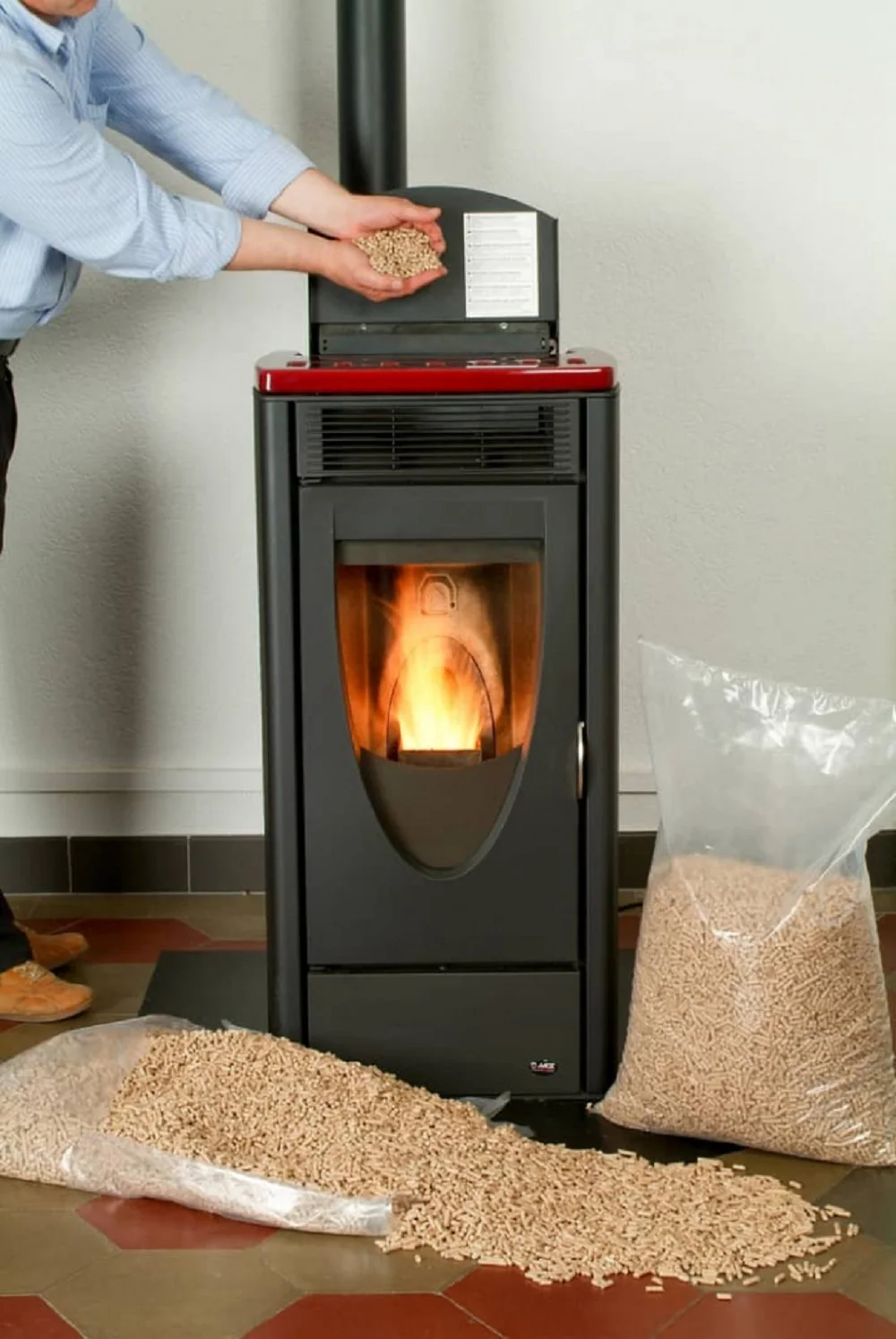Modern 6KW 8KW 12KW & 24KW Wood Pellet Stove Portable Iron European Stove for Indoor & Outdoor Use for Living Room Heating
