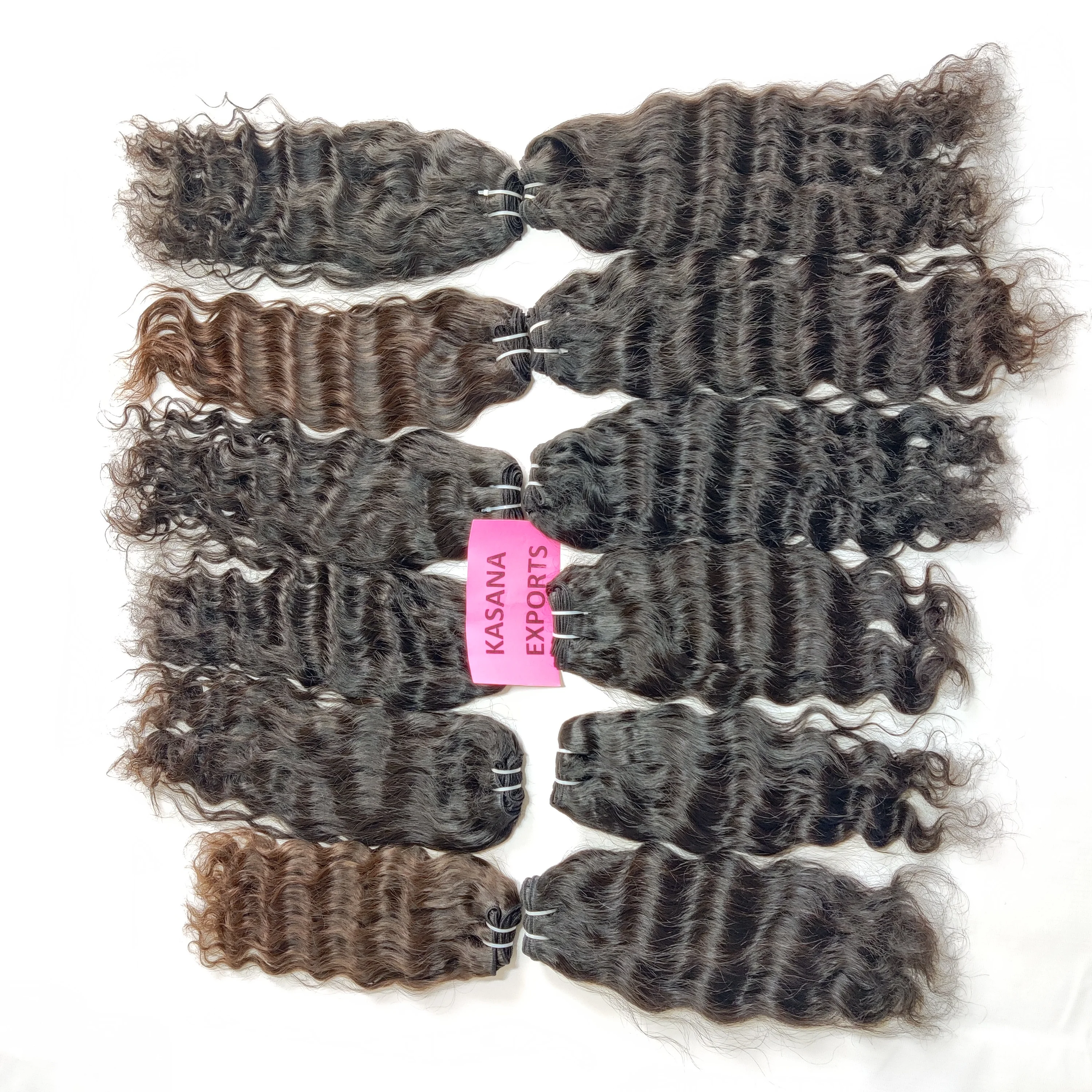 Unprocessed 100% Cuticle Aligned chemical processing none Wholesale Bundles Curly Indian lace front wigs human hair Extensions