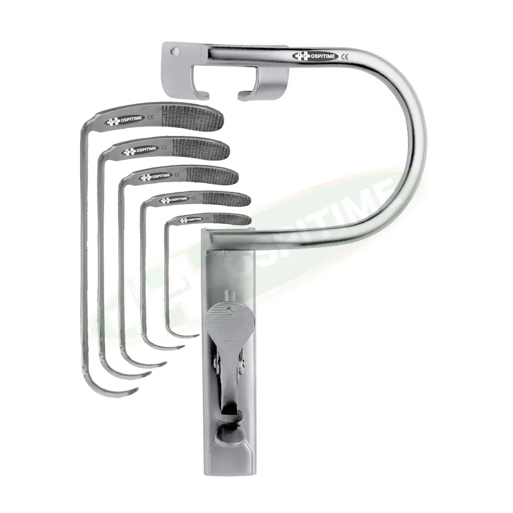 Hospitime Davis-Boyle Mouth Gag 5 Tongue Plates - Stainless Steel Ent Surgical Instruments