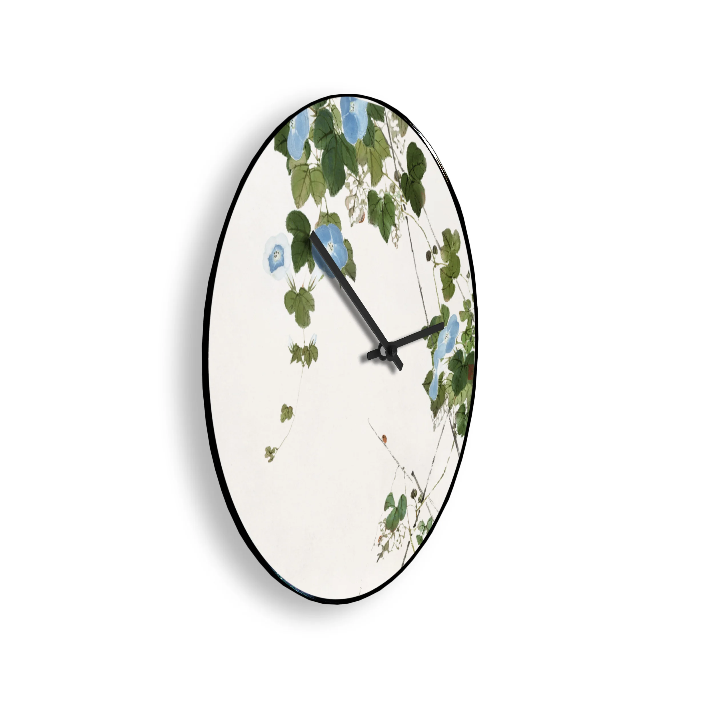 Small round wall clock with a little ladybug decoration