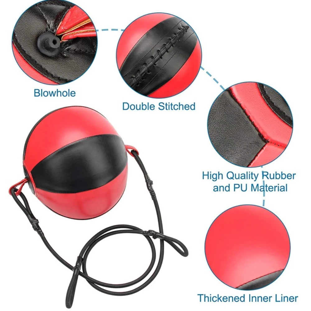 PU Leather Boxing Ball Speed Dodge Ball Double End Gym MMA Boxing Sports Punch Bag Floor Rope Workout Training