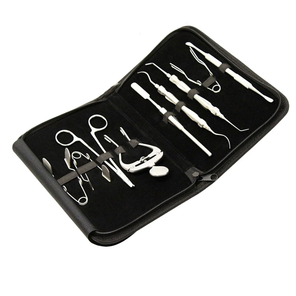 Dental Instruments Set Rabbit & Rodent 9 Pcs Set Complete Kit With Black Pouch CE ISO Approved