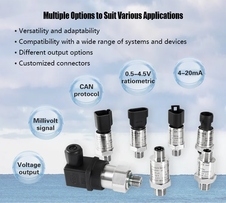 0 10 Bar Booster Carrier Sputtered Thin Film Pressure Sensor Transducer Transmitter
