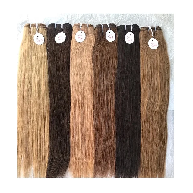 Top Premium Quality Brazilian Remy Mink Cuticle Aligned All Straight Coloured Bundle Extension Single Donor Wholesale Price List