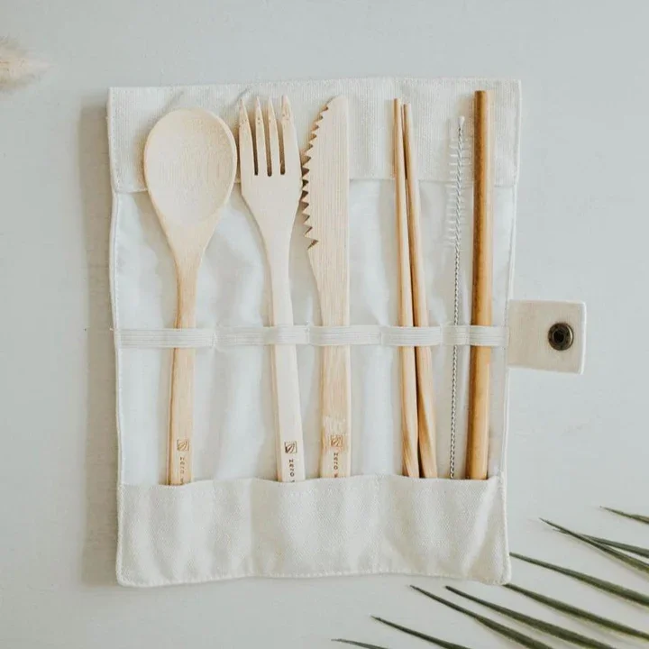 Knife fork spoon eco friendly utensil flatware set eco friendly utensils bamboo picnic camping travel sets