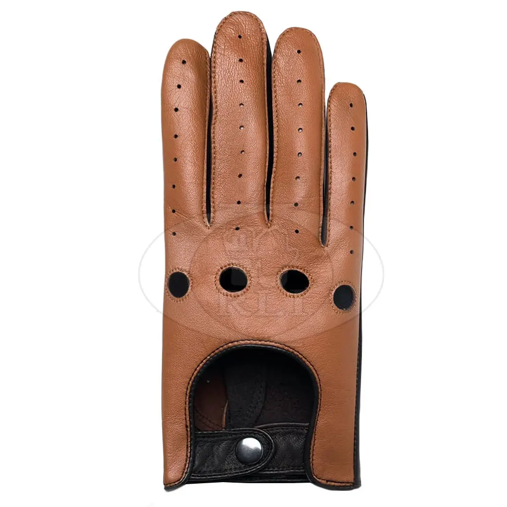 Custom Made Leather Driving Gloves Printed Logo Genuine Leather Driving Gloves