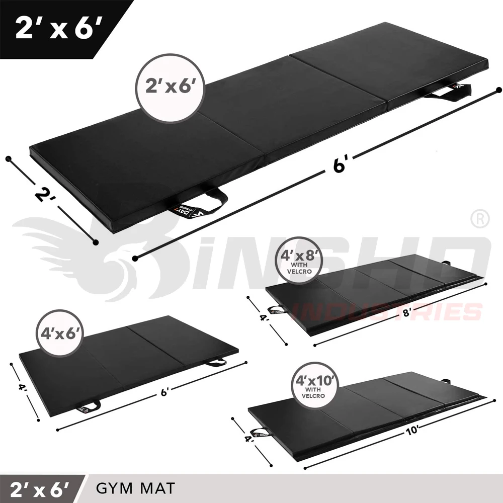 High Custom Gymnastics Yoga Exercise Mat 10mm Leather Folding Panel Fitness Multicolor Waterproof-Wholesale Yoga Gym Fitness Mat