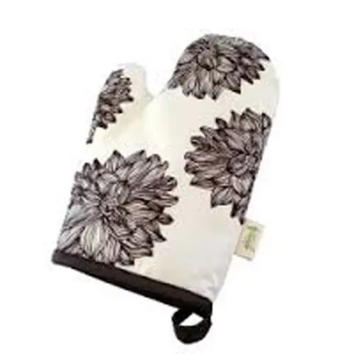 Organic Cotton Printed Oven Mitt Set With Custom Design Heat Resistant For Kitchen Oven Glove Sustainable Cotton Soft Oven Mitts