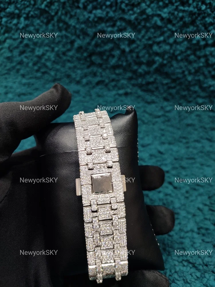 2023 Custom Bust Down D Color VVS Moissanite Diamond Premium Mechanical Luxury Stainless Steel Wrist Men Women Watches