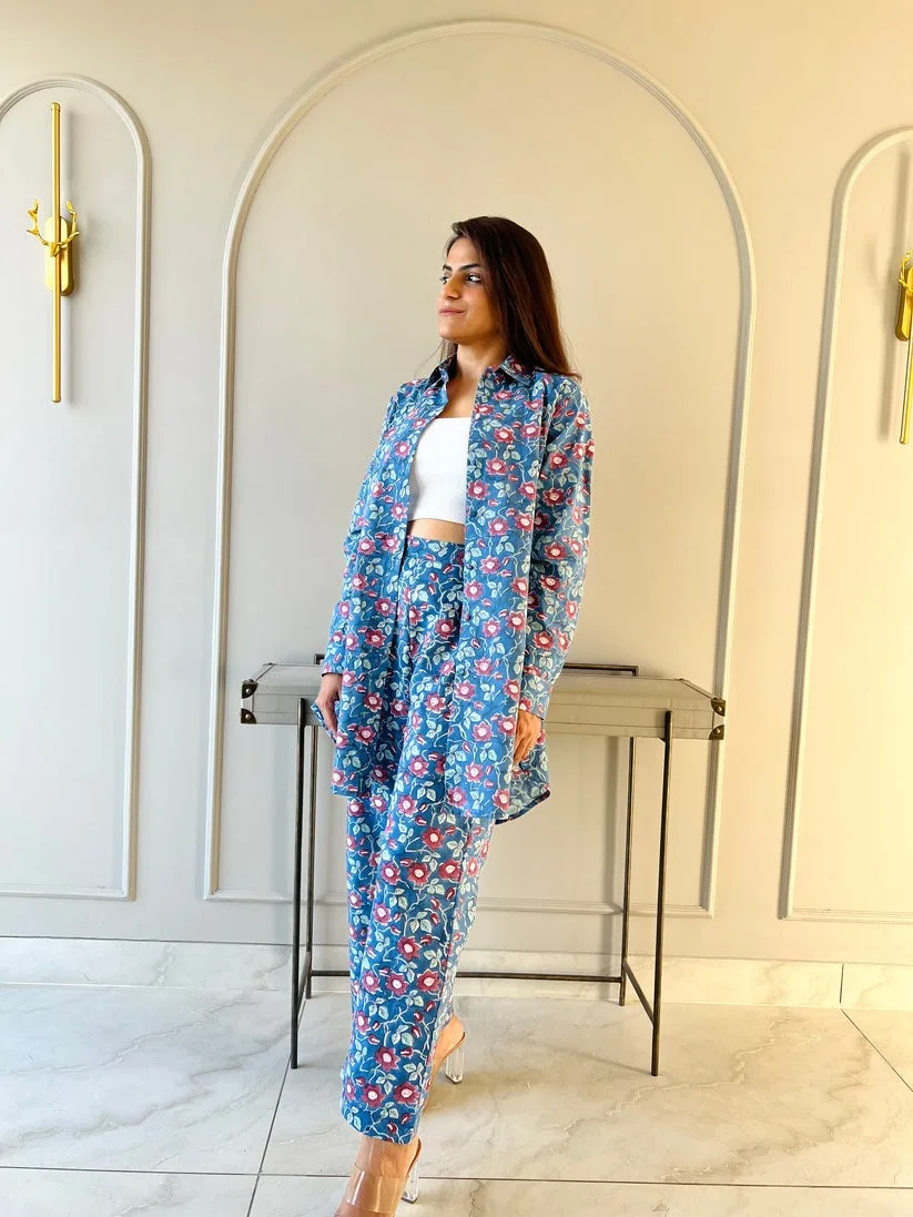 Magenta Jhaal Co-ord Set Casual Dress for Womens closed neck Cotton Women Dress from Indian Manufacturer and Exporter