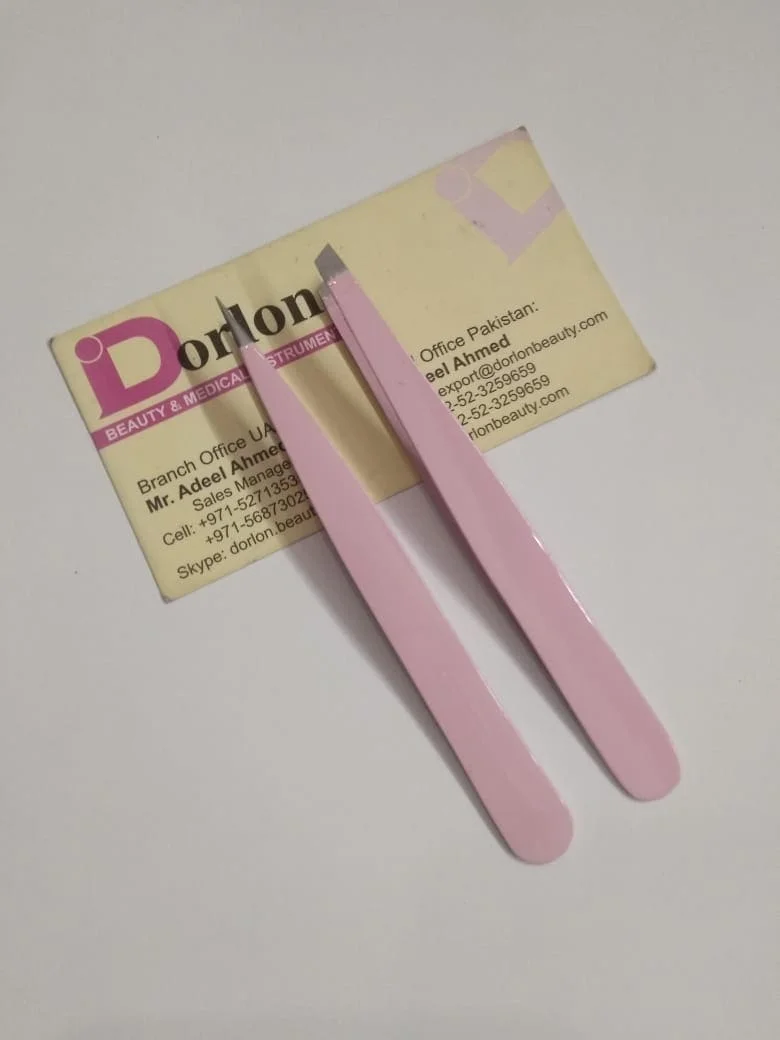 Hot Selling Stainless Steel Eyebrow Tweezers Set Slanted Pointed Tip Eye Brow Plucker With Eyebrow Cutting Scissors