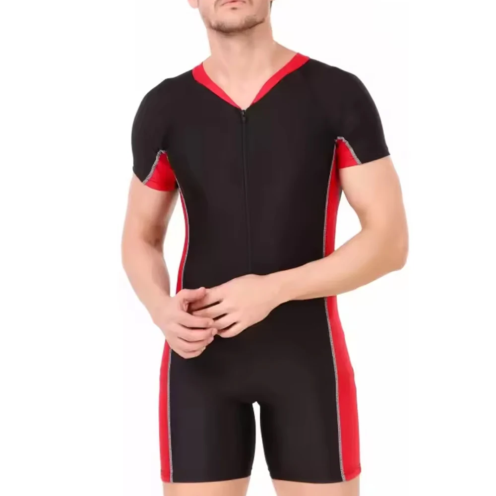 Top Quality Custom Made Fitness Beach Suit Set Men Swimming Suit Slim Fit Adult Size Men Swimming Suit For Sale