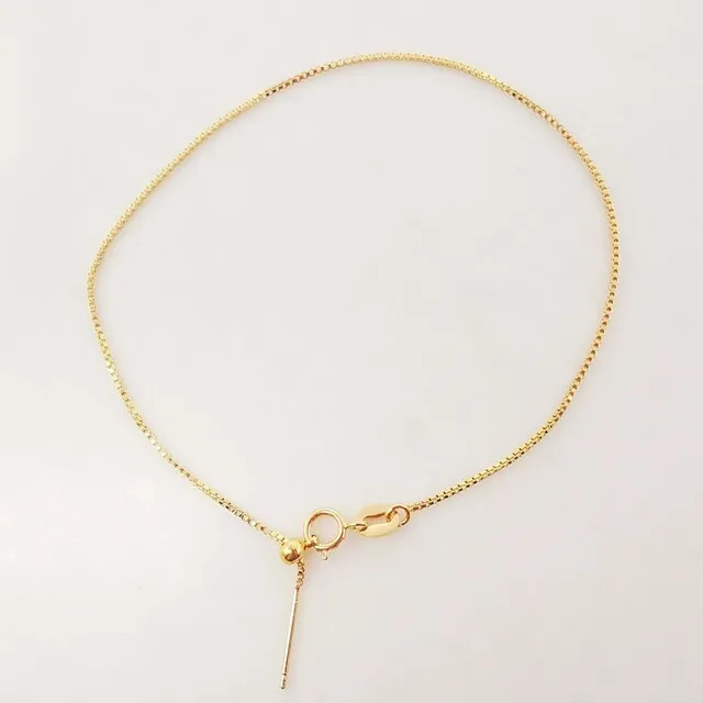 Adjustable Finished Cable Chain for Necklace With Spring Clasp 18K Gold Plated Brass Box Chain Finding Necklace Jewelry