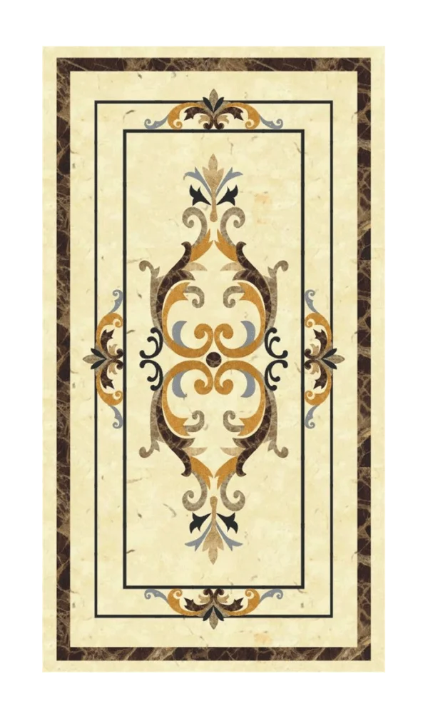 Rectangular Marble Inlay Dining Table Top Micro Mosaic Inlaid Table Top