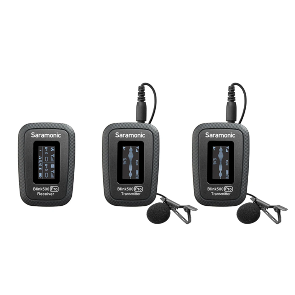 Saramonic Blink 500 Pro B2 TX+TX+RX 2.4GHz Micro-Wireless Dual Lavalier System w/Out for Cameras & Mobile