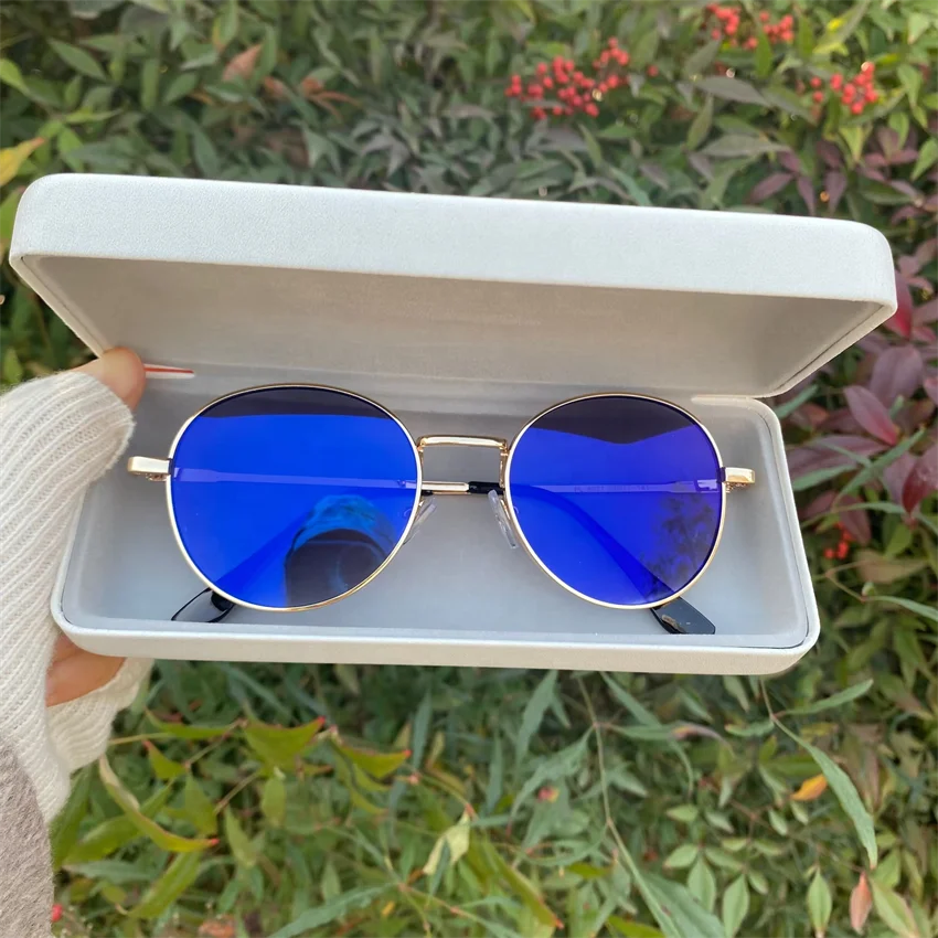 photochromic lens women man computer optical alloy round simple antireflet lunettes blue light photogray anti reflection glasses