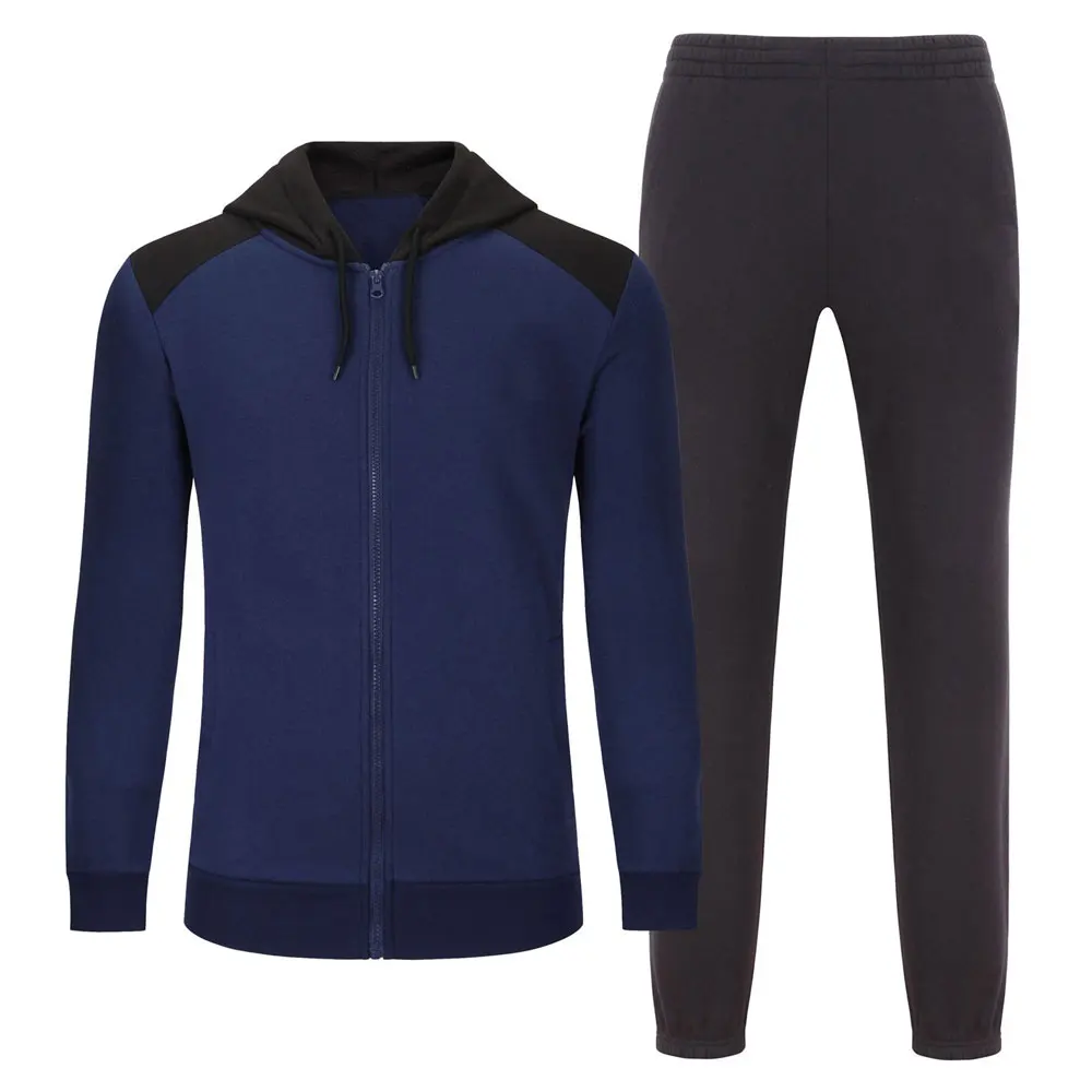 High Quality Blue Color Polyester Cotton Made Men Track Suits