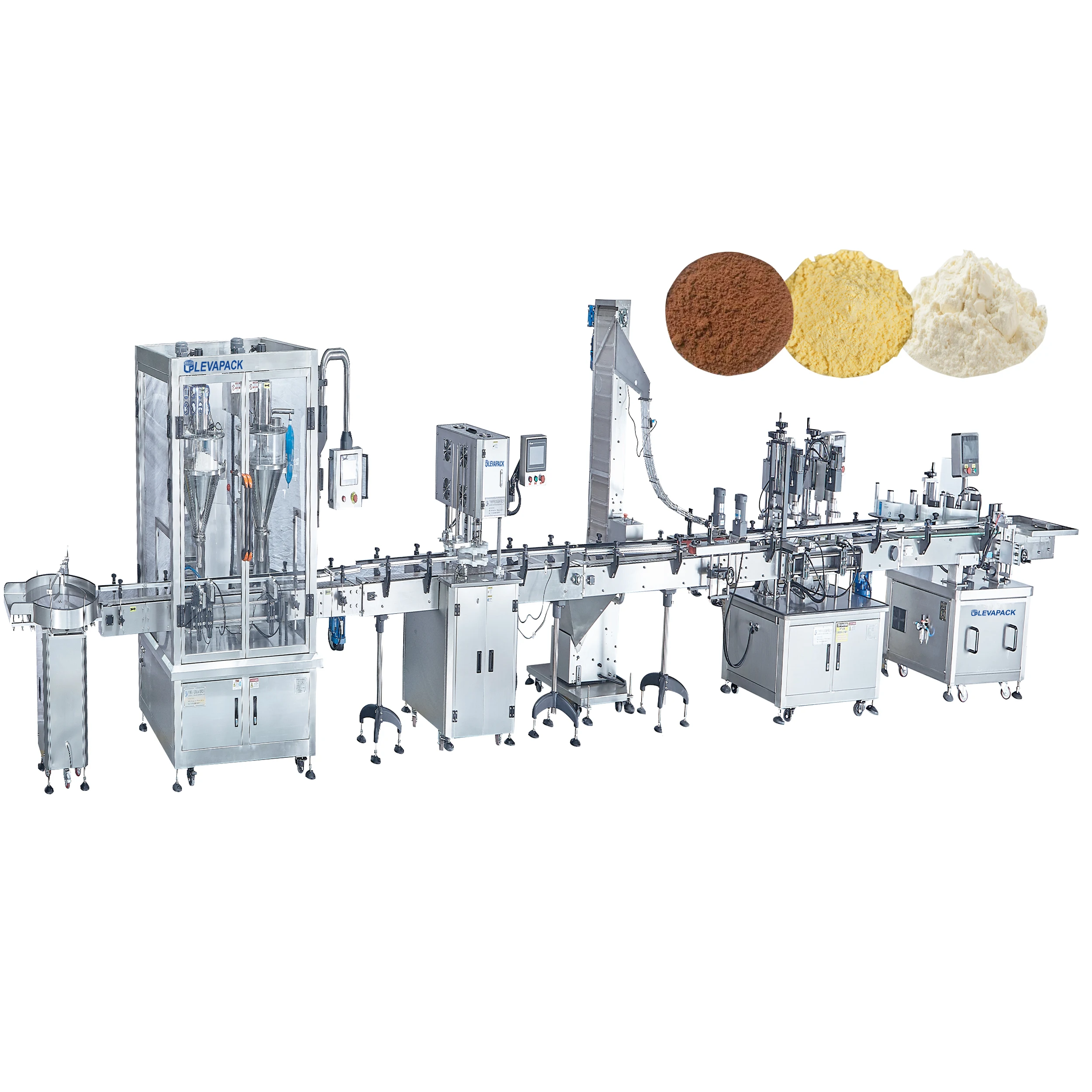 Factory customizable coffee protein powders paper tin can packaging production line automatic milk powder packing machine
