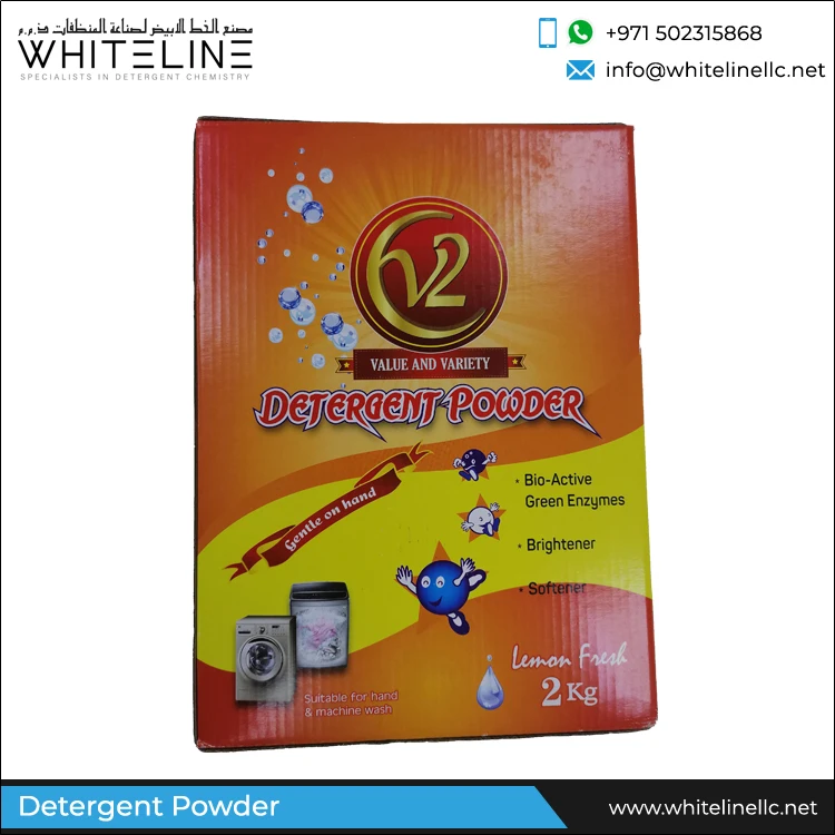 Washing Powder Manufacturer of High Cleaning 5% Active Ingredient V2 Laundry Detergent Powder Made in UAE at Affordable Price