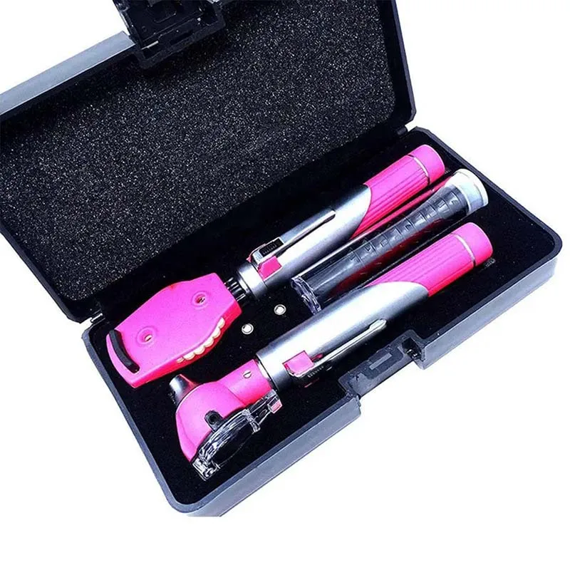 stainless steel custom logo Otoscope Set Ear Scope with Light Ear Infection Detector with 10 Otoscope Tips