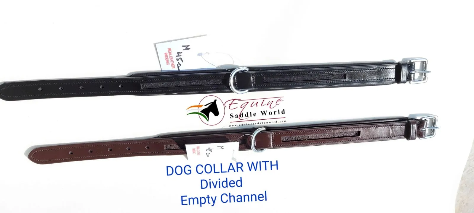 High Quality Luxury Dog Harness Empty Divided Channel Leather with Soft Padding Brass Metal Hardware Comfortable Fit