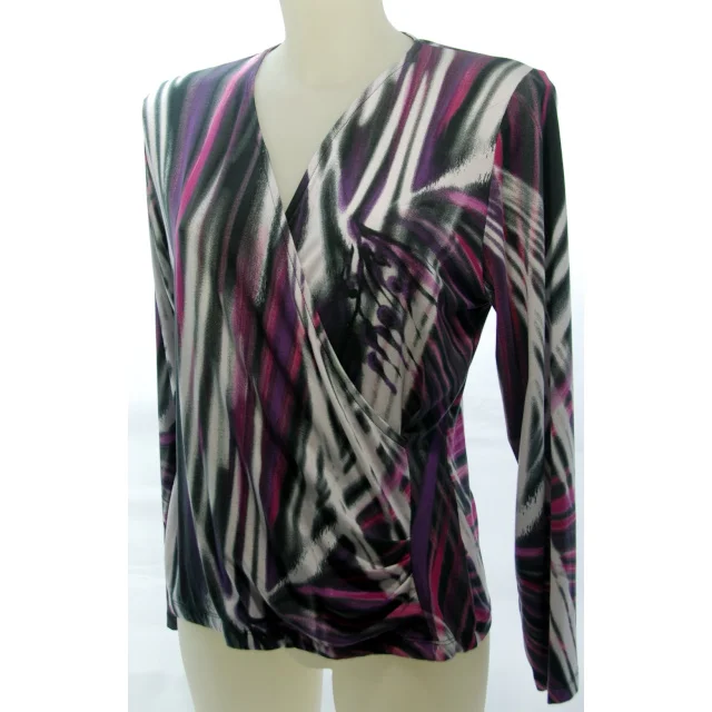 high quality italian   jersey top  geometrical print   multicolour   daywear- leisurewear fashion t shirt