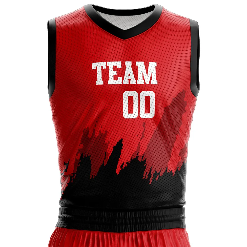 Custom royal Team Basketball Uniform 2 Pcs Breathable Mesh Fabric Wholesale Sublimation Printing Custom Reversible Basketball Un