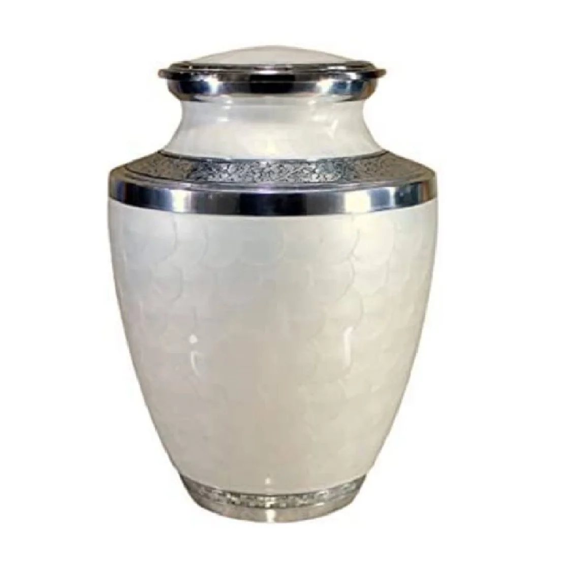 White Enamel Meena Cremation Urns adults Ashes Urn Wholesale Prices Stainless Steel Engraved Custom Cremation Urn On Sale