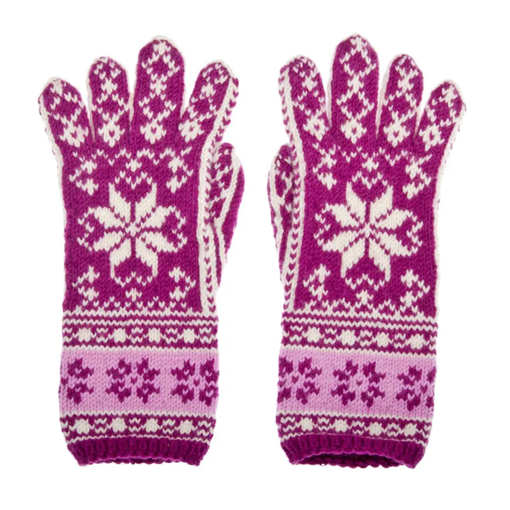Pink & White Warm Wool Wrist Hand Wrist Touch Screen Short Gloves Full Finger Female Gloves