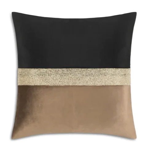 Половина дизайна коричневый цвет и половина черный простой дизайн украшение для дома подушка из хлопкового материала