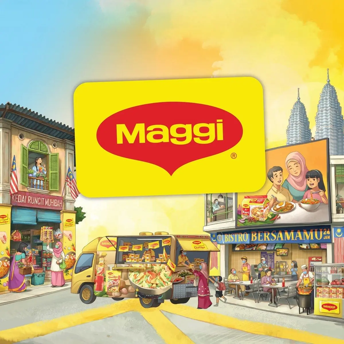 INSTANT NOODLES MAGGI 2 MINUTE ASAM LAKSA 2-MINN [12 x 5 x 80g] FAST EASY HOME COOKED MEAL HALAL WHOLESALER MALAYSIA