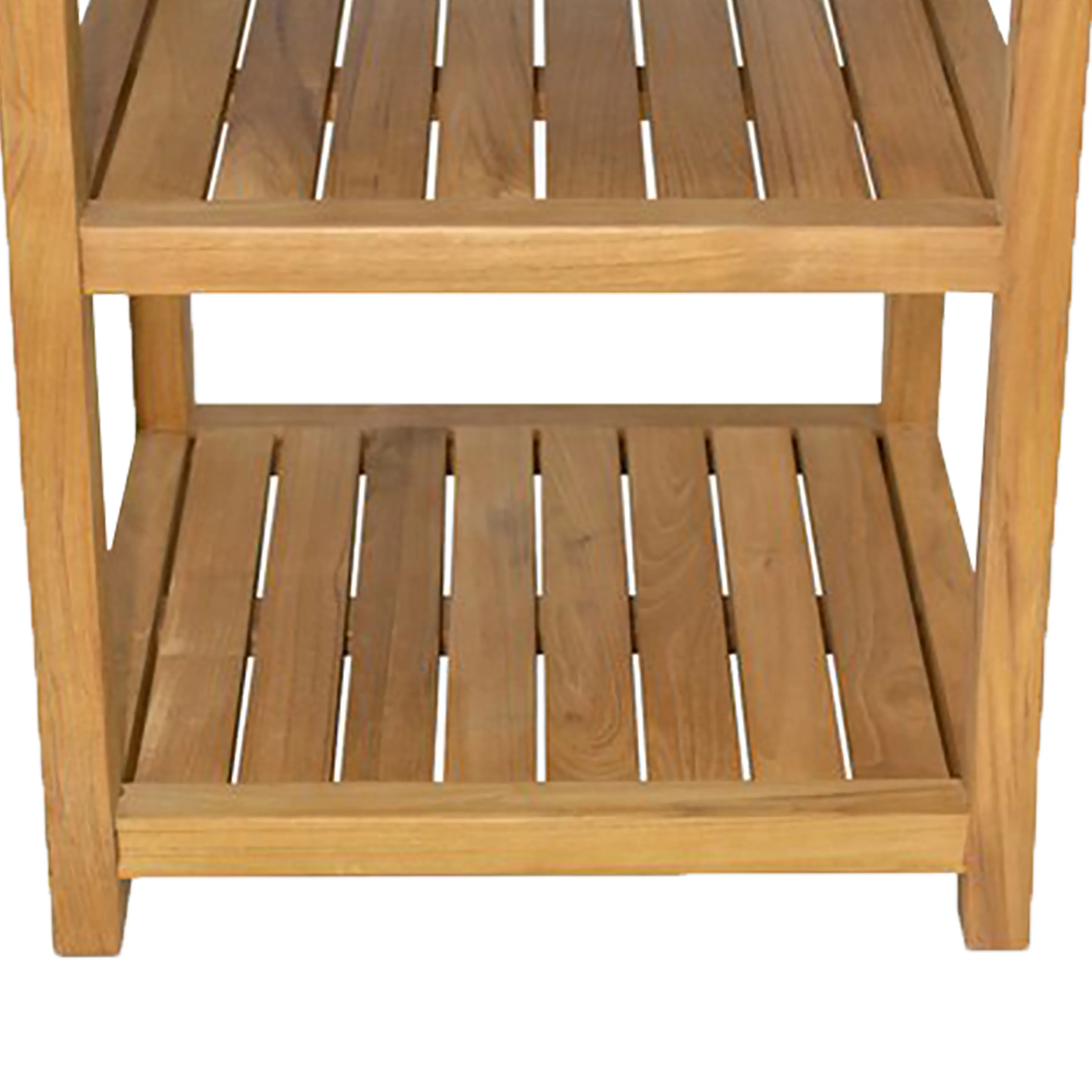 Shower Bench Solid Teak Wood Natural Finish Cristy