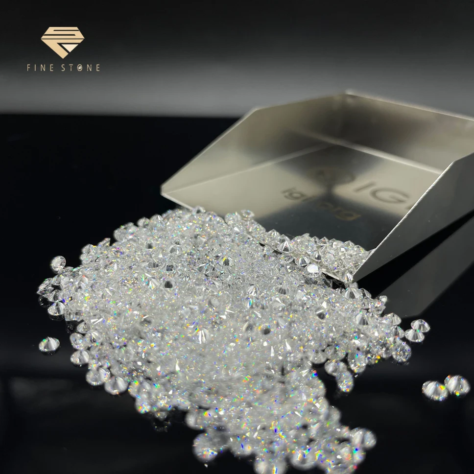 0.095carat melee lab grown diamond round brilliant 3EX cut -14 loose CVD diamonds white color DEF VS-SI