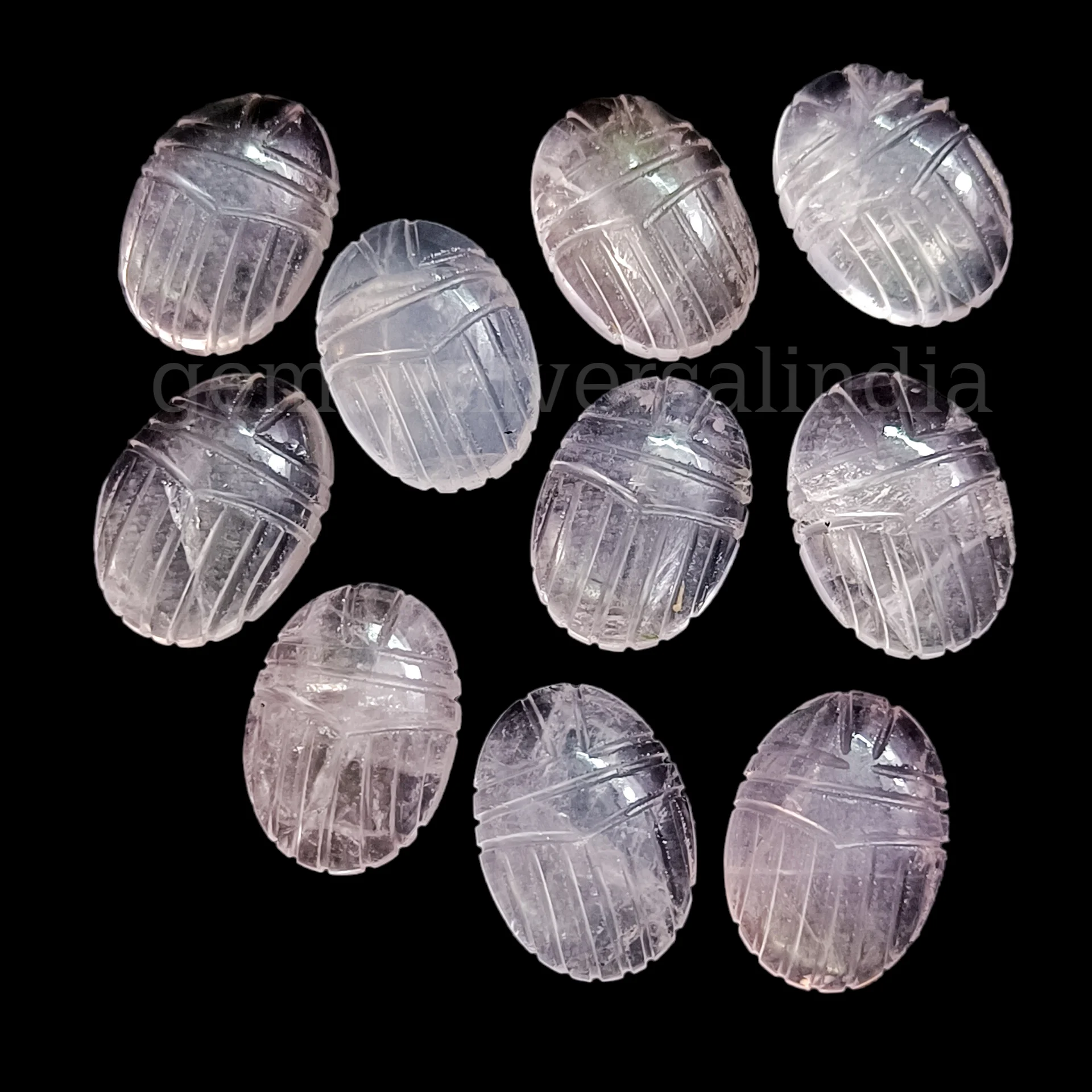 Natural Rose Quartz Scarab shape Hand Carved Gemstone Cabochon 18x13mm Rose Quartz Crystal Carving Cabochons for Jewelry Making
