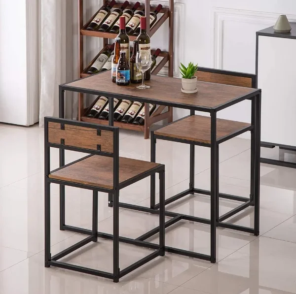 Convenient and luxurious dining room table and chairs set for use in tight spaces made in Vietnam.