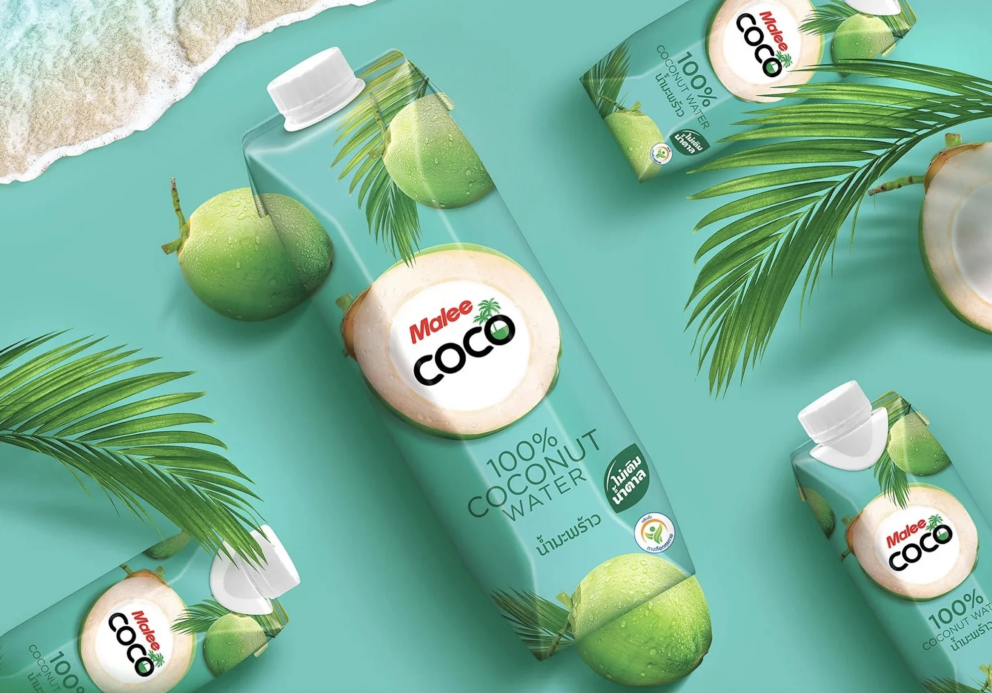 Soft Drink Beverage Wholesale Carton 330 mL x 24 boxes Malee COCO coconut water 1 Malee Coconut UHT 100% from Thailand