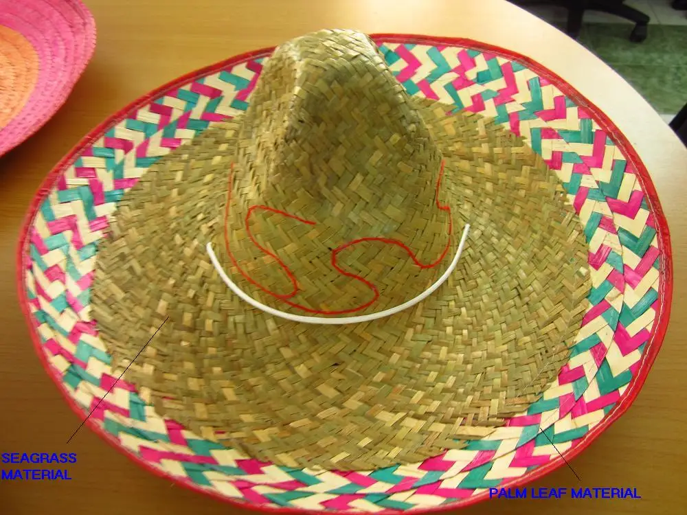 Соломенная шляпа Sombrero/Мексиканская соломенная на лето