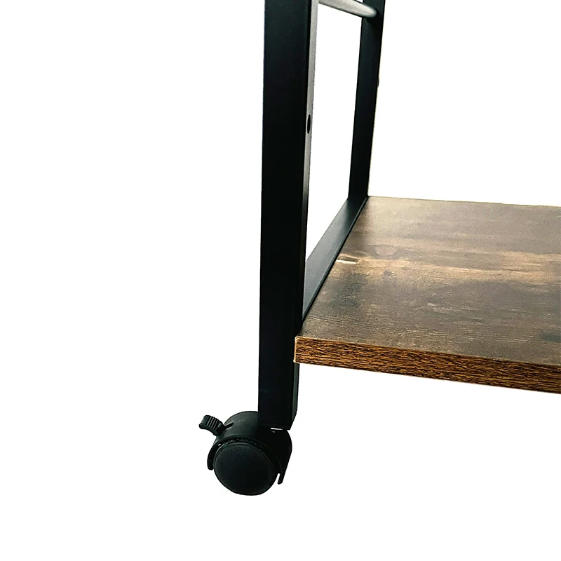 Metal Utility Rolling Carts Kitchen Microwave Storage Racks on Wheels Standing Shelf Unit for Home Office Bedroom Drom Apartment