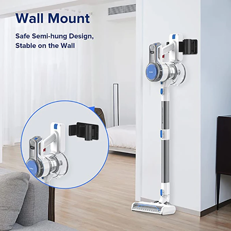 Redkey P7 Cordless Vacuum Cleaner 250W 22Kpa Powerful Suction, LED Headlight & Display, 30min Long Runtime Detachable Battery