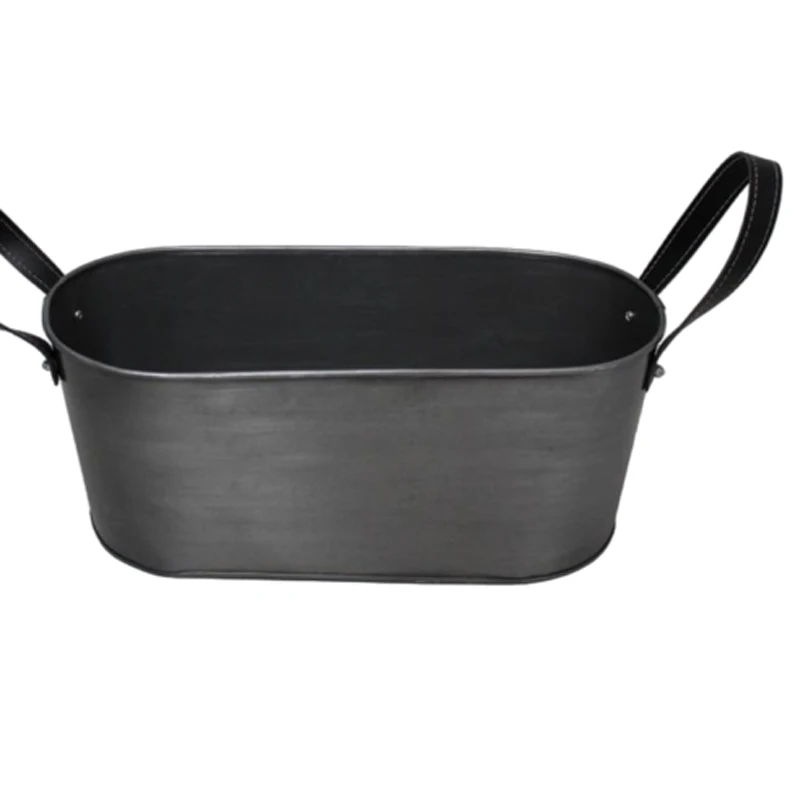 Editors favorite Metal Oval Planter Black Colour Pots for Indoor Outdoor Floor Handmade Wholesale in Bulk Garden Decoration Item