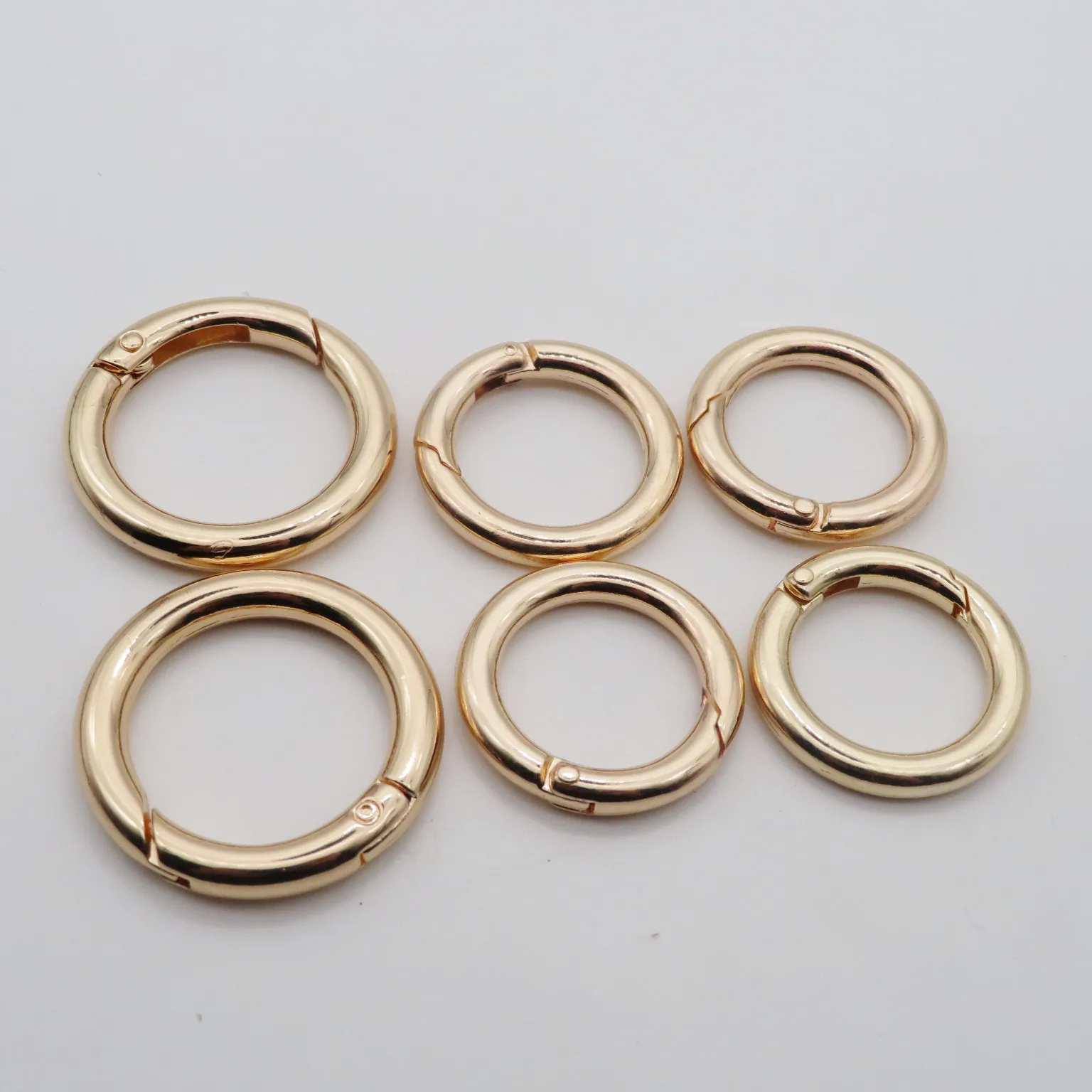 Zinc Alloy Key Chain Spring Snap Hooks O Gate Ring Circle Round Carabiner for Handbag