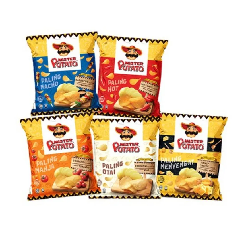 WHOLESALE Fruit & Vegetable Snacks Mister Potato Chips 85g Tin Cheese BBQ Souce Roast beef Indonesia Products. HOT SALE